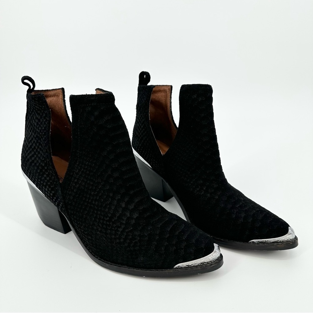 Jeffrey Campbell Cromwell Cutout Western Boot Black Suede